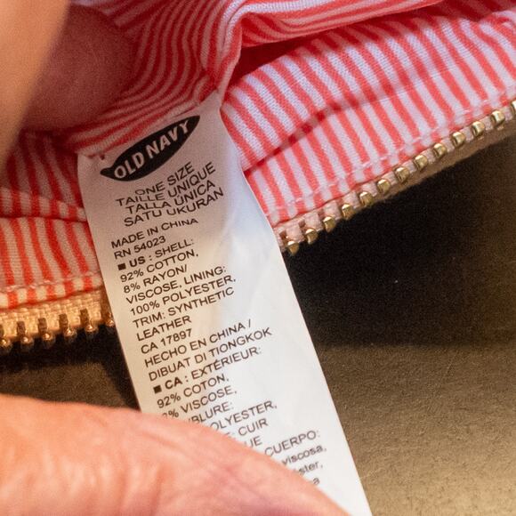 OLD NAVY Pink Flamingo Graphic Black Polka Dot Canvas Wristlet Wallet - Picture 8 of 8